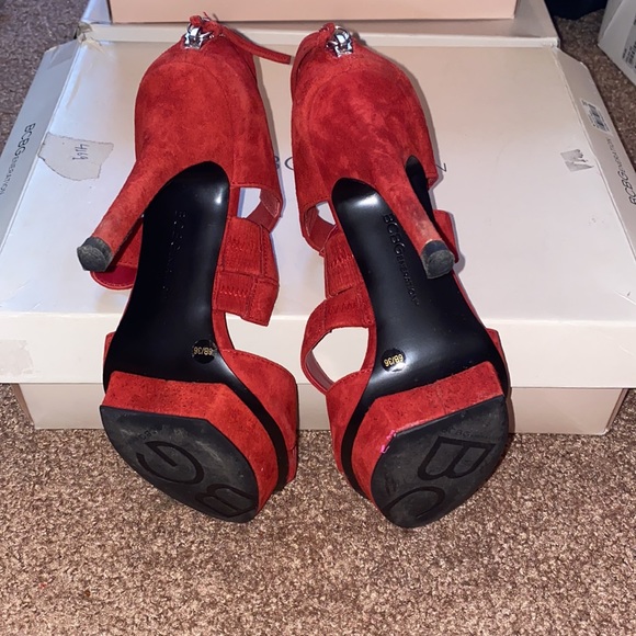 BCBG Kruz Oxblood Red Suede Heels - Picture 8 of 11